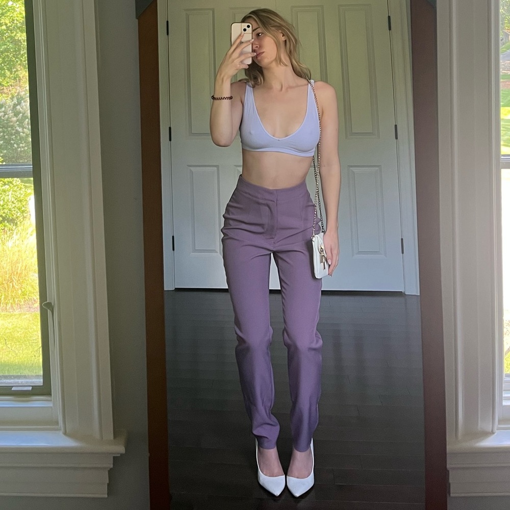 Lilac Tall Tailored Cigarette Trouser US Size 4 Missguided